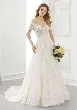 Mori Lee 2196W Ambrosia Long Sleeve Plus Size Wedding Gown