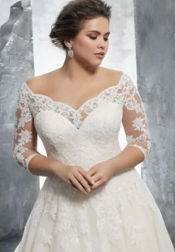 Mori Lee 3235 Kosette Portrait Neckline Wedding Gown 6 Mori Lee 3235 Kosette Portrait Neckline Wedding Gown -Fashion Gown mori lee 3235 kosette portrait neckline plus size wedding gown 03.288
