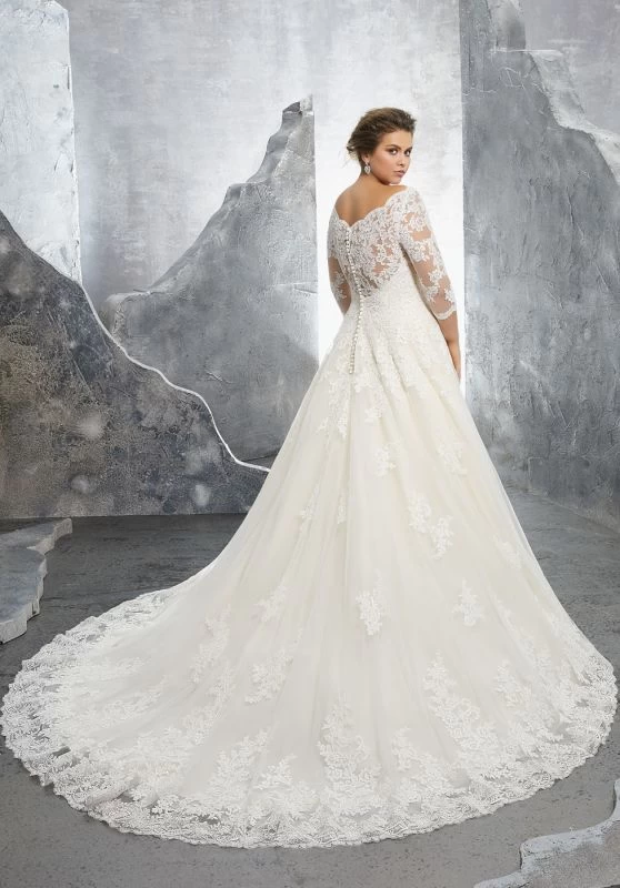 Mori Lee 3235 Kosette Portrait Neckline Wedding Gown 4 Mori Lee 3235 Kosette Portrait Neckline Wedding Gown - Image 4