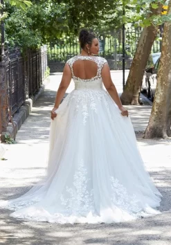 Mori Lee 3375 Hadley Cutout Back Cap Sleeve Plus Size Wedding Gown -Fashion Gown mori lee 3375 hadley plus size wedding gown 03.1085