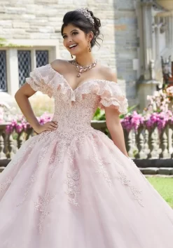 Mori Lee 60107 Ruffle Neckline Quinceanera Gown -Fashion Gown mori lee 60107 ruffle neckline quinceanera gown 03.743