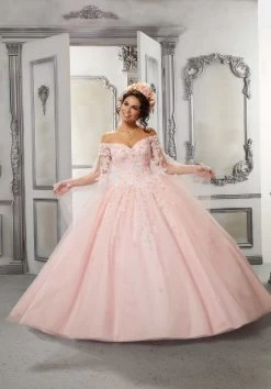 Mori Lee 60143 Angel Sleeve Sparkle Quinceanera Dress