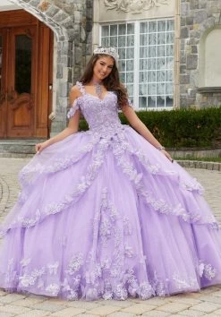 Mori Lee 89414 Butterfly Appliques Layered Skirt Quince Dress -Fashion Gown mori lee 89414 quince dress 04.1085