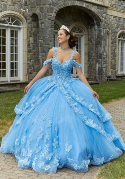 Mori Lee 89414 Butterfly Appliques Layered Skirt Quince Dress -Fashion Gown mori lee 89414 quince dress 07.1085