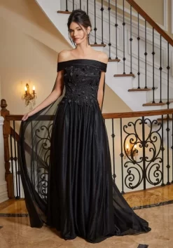 Mori Lee 72833 Detachable Cape Off The Shoulder Dress