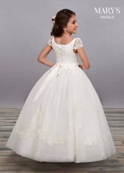 Marys Angel MB9060 Floral Belt Cap Sleeve Flower Girl Dress -Fashion Gown mrsfg f23 mb9060 03