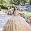 Princesa PR30117 Flounce Skirt Detachable Cape Quinceanera Gown