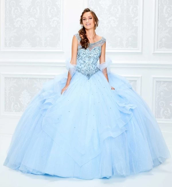 Princesa By Ariana Vara PR11938 Scoop Neck Tiered Skirt Quinceanera Gown