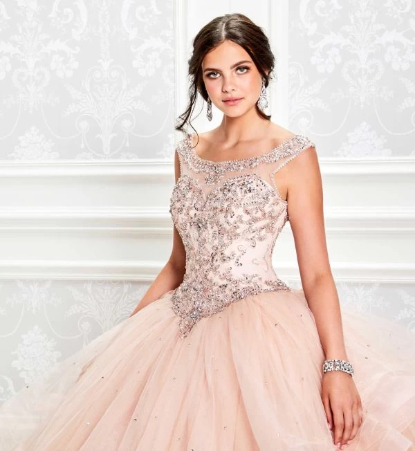 Princesa By Ariana Vara PR11938 Scoop Neck Tiered Skirt Quinceanera Gown 2 Princesa By Ariana Vara PR11938 Scoop Neck Tiered Skirt Quinceanera Gown - Image 2