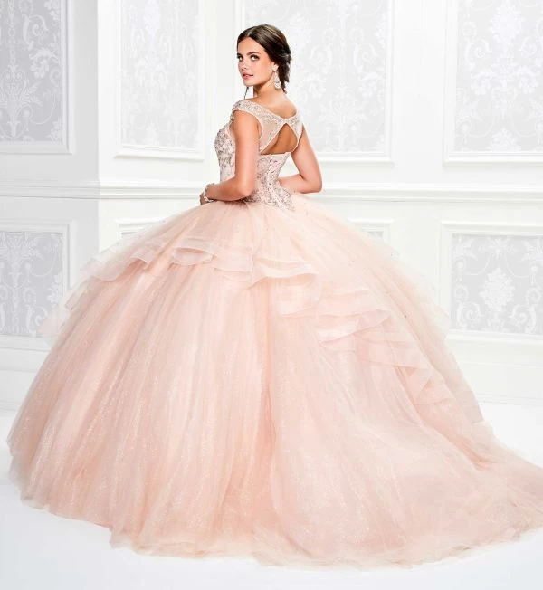 Princesa By Ariana Vara PR11938 Scoop Neck Tiered Skirt Quinceanera Gown 3 Princesa By Ariana Vara PR11938 Scoop Neck Tiered Skirt Quinceanera Gown - Image 3