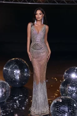 Portia And Scarlett PS23720C Gold AB Prom Dress -Fashion Gown ptspm s24 ps23720c 04