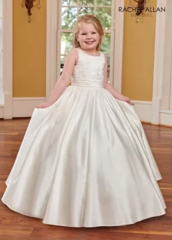 Rachel Allan RB9111 Scoop Neckline Ruched Waist Flower Girl Dress