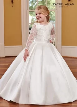 Rachel Allan RB9117 Lace Jacket Pleated Skirt Flower Girl Dress