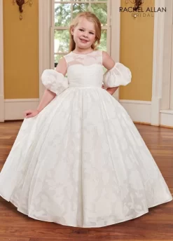 Rachel Allan RB9120 Detached Sleeve Bow Back Flower Girl Dress