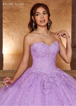 Rachel Allan RQ1116 Detached Sleeve Floral Glitter Quinceanera Gown -Fashion Gown rachel allan rq1116 quinceanera gown 08.1092