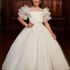 Rachel Allan RB9128 Ruffle Sleeve Floral Waist Flower Girl Dress