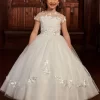 Rachel Allan RB9131 Floral Appliques Cutout Back Flower Girl Dress