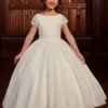 Rachel Allan RB9132 Lace Sleeve Scoop Neck Flower Girl Dress