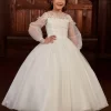Rachel Allan RB9133 Detachable Sleeve Ruched Top Flower Girl Dress