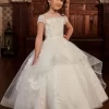 Rachel Allan RB9134 Layered Skirt Short Sleeve Flower Girl Dress