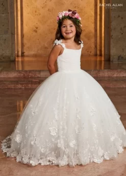 Rachel Allan RB9142 White Flower Girl Dress