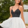 Rachel Allan 40179 Black White Homecoming Dress