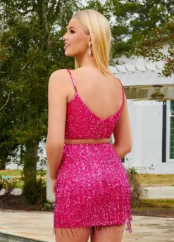 Rachel Allan 40199 Tangerine Homecoming Dress -Fashion Gown rcahc s24 40199 06