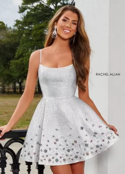 Rachel Allan 40217 White Homecoming Dress