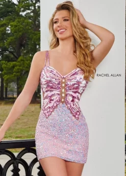 Rachel Allan 40242 Pink Homecoming Dress
