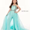 Rachel Allan 10019 Square Neck Ruched Bodice Mini Pageant Jumpsuit