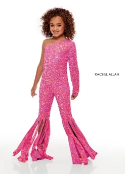 Rachel Allan 10052 Slim Fringe Cuts Little Girl Pageant Jumpsuit