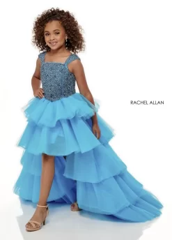 Rachel Allan 10053 High Low Ruffle Skirt Mini Pageant Dress