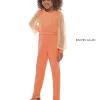 Rachel Allan 10054 Jewel Neck Puff Sleeves Mini Pageant Jumpsuit