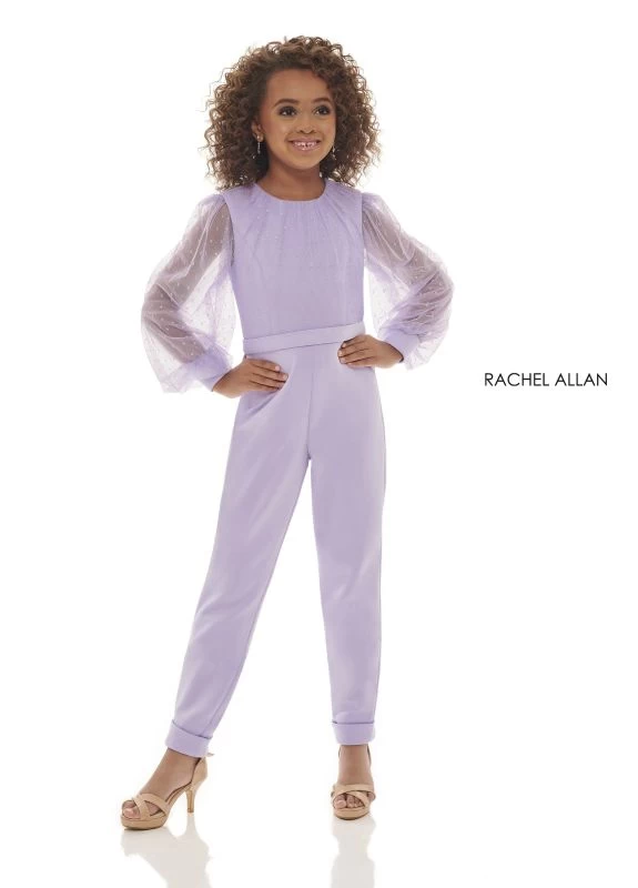 Rachel Allan 10054 Jewel Neck Puff Sleeves Mini Pageant Jumpsuit 3 Rachel Allan 10054 Jewel Neck Puff Sleeves Mini Pageant Jumpsuit - Image 3