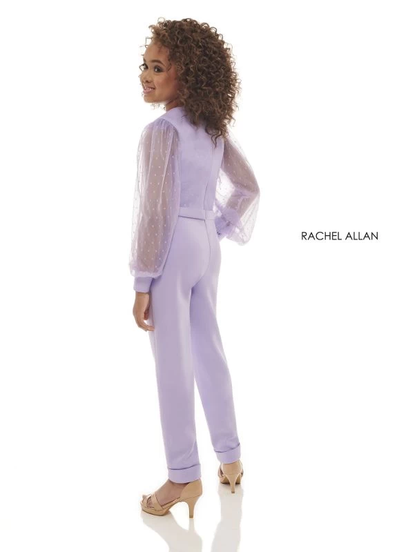 Rachel Allan 10054 Jewel Neck Puff Sleeves Mini Pageant Jumpsuit 4 Rachel Allan 10054 Jewel Neck Puff Sleeves Mini Pageant Jumpsuit - Image 4