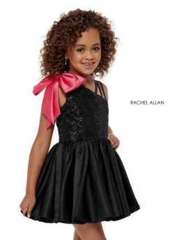 Rachel Allan 10064 Strappy Asymmetric Neck Mini Pageant Dress