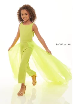Rachel Allan 10065 Bow Back Side Slits Mini Pageant Jumpsuit
