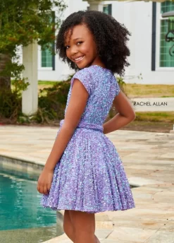 Rachel Allan 10117 Tie Belt Cap Sleeves Mini Pageant Dress -Fashion Gown rcapg f22 10117 04