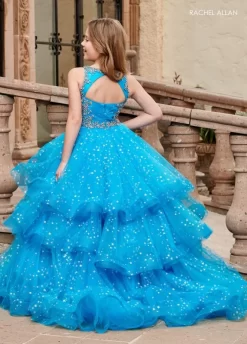 Rachel Allan 10198 Multi Tiered Cutout Back Mini Pageant Dress -Fashion Gown rcapg f23 10198 04