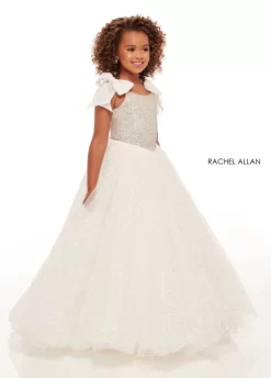 Rachel Allan 10070 Basque Waist Bow Strap Little Girl Pageant Gown -Fashion Gown rcapg s22 10070 03