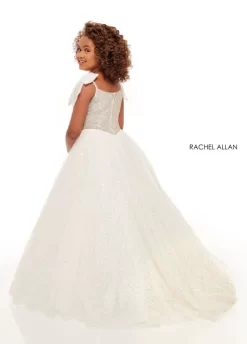 Rachel Allan 10070 Basque Waist Bow Strap Little Girl Pageant Gown -Fashion Gown rcapg s22 10070 04