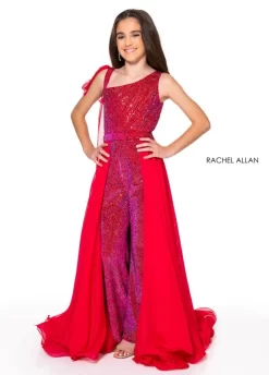 Rachel Allan 10086 Streamer Overskirt Little Girl Pageant Jumpsuit