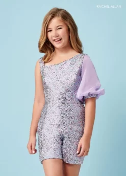 Rachel Allan 10093 Asymmetric Neck Puff Sleeve Mini Pageant Romper -Fashion Gown rcapg s22 10093 04