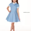 Rachel Allan 10100 High Neck Pleated Skirt Mini Pageant Dress