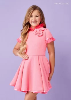 Rachel Allan 10100 High Neck Pleated Skirt Mini Pageant Dress 8 Rachel Allan 10100 High Neck Pleated Skirt Mini Pageant Dress -Fashion Gown rcapg s22 10100 03