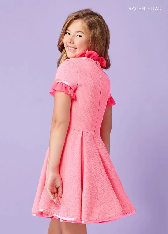 Rachel Allan 10100 High Neck Pleated Skirt Mini Pageant Dress 4 Rachel Allan 10100 High Neck Pleated Skirt Mini Pageant Dress - Image 4