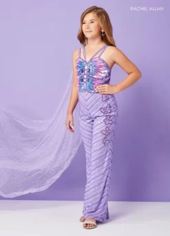 Rachel Allan 10166 Slim Shoulder Streamer Little Girl Pageant Jumpsuit