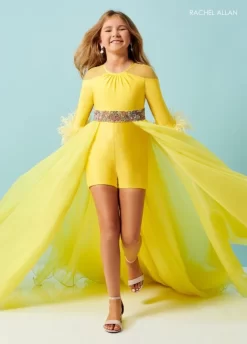 Rachel Allan 10179 Quarter Sleeve Overskirt Little Girl Pageant Romper -Fashion Gown rcapg s23 10179 03