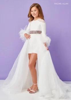 Rachel Allan 10179 Quarter Sleeve Overskirt Little Girl Pageant Romper -Fashion Gown rcapg s23 10179 04