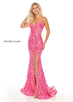 Rachel Allan 70279 Lace-Up Open Back Sequin Dress -Fashion Gown rcapm s23 70279 07